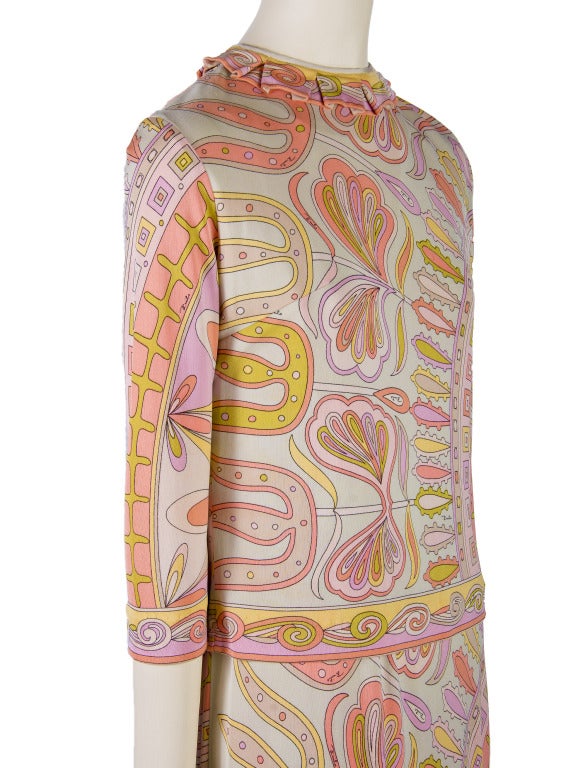 Vintage Emilio Pucci Silk Shell Dress with Matching Top In Excellent Condition For Sale In Boca Raton, FL