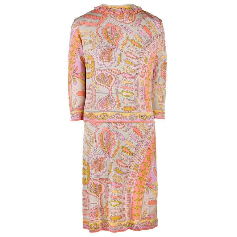 Vintage Emilio Pucci Silk Shell Dress with Matching Top For Sale