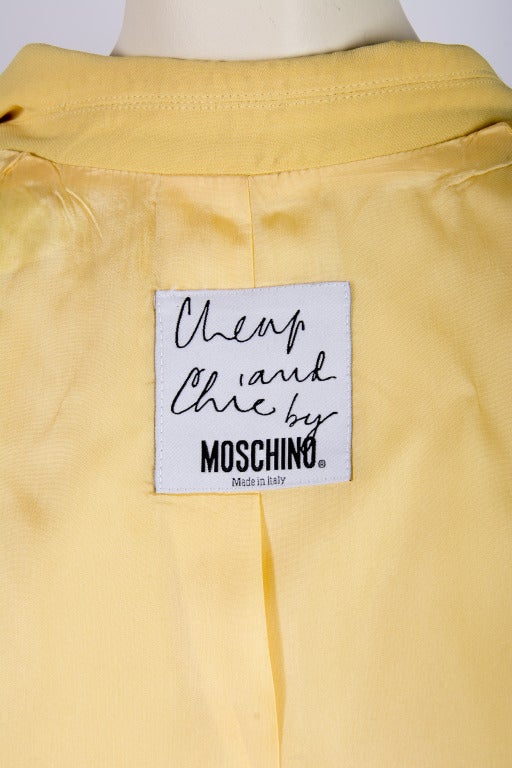 Moschino Cheap & Chic Yellow Sleeveless Dress w/ Matching Jacket Two Piece Set For Sale 1