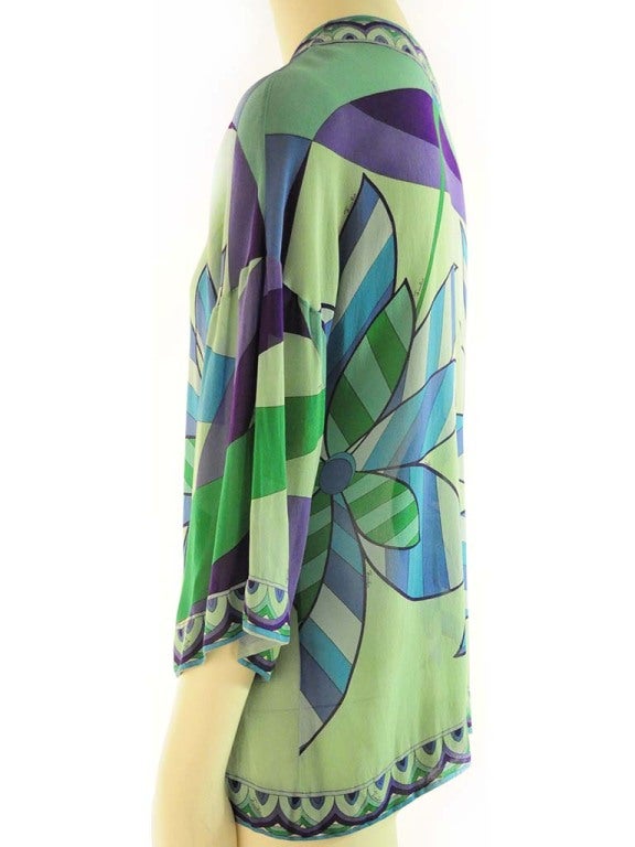 1960's Emilio Pucci Blouse Exclusive for Saks Fifth Avenue In Excellent Condition For Sale In Boca Raton, FL