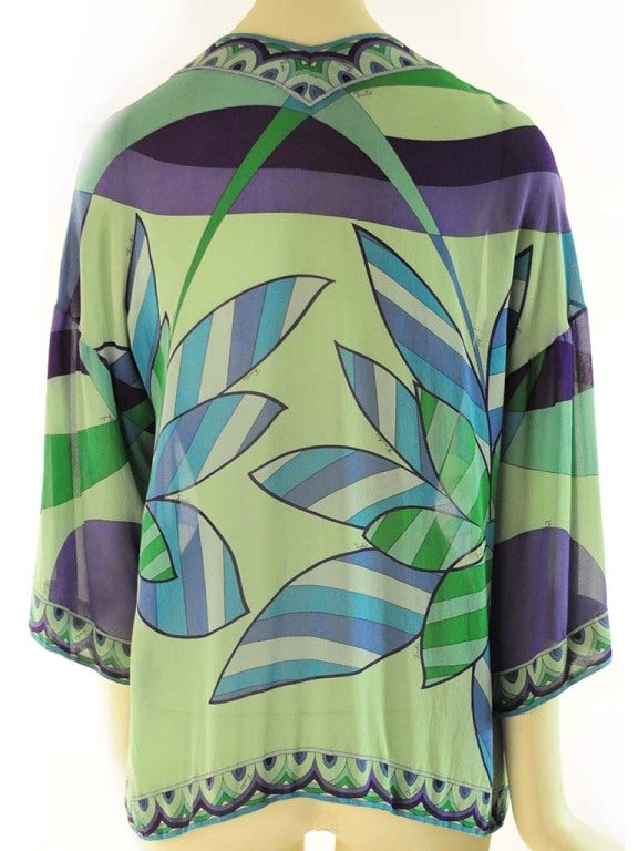 Gray 1960's Emilio Pucci Blouse Exclusive for Saks Fifth Avenue For Sale