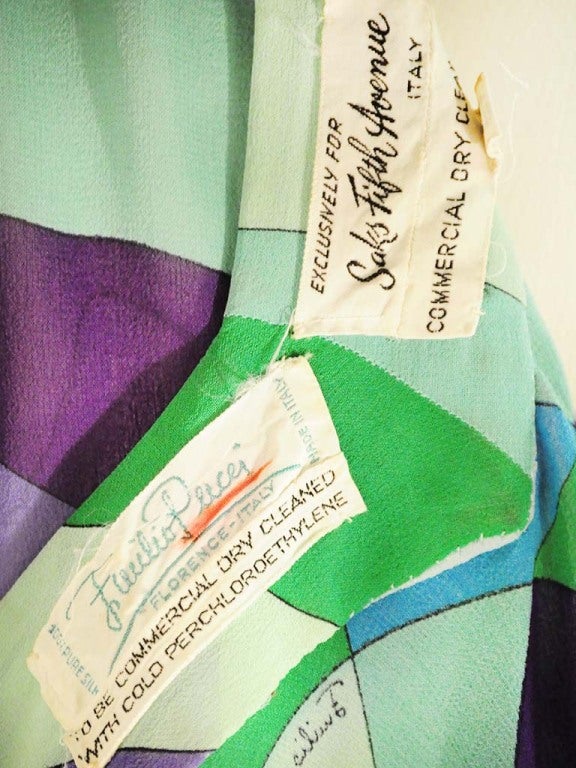 1960's Emilio Pucci Blouse Exclusive for Saks Fifth Avenue For Sale 1