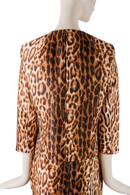  Celine Suit  Leopard Print Skirt with Jacket 1990's Never Worn Size 38 1