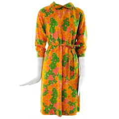 1970's Goldworm Lightweight Virgin Wool Flower Power Dress 6