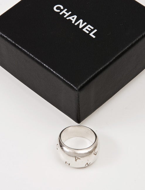 Chanel 18K White Gold Diamond Camelia Ring Size 8.5 1