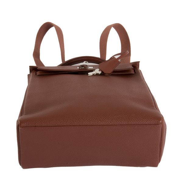 Hermes 28cm Etrusque Fjord Leather Kelly Ado Backpack 1