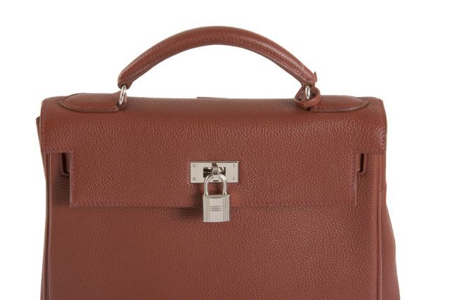 Hermes 28cm Etrusque Fjord Leather Kelly Ado Backpack 2