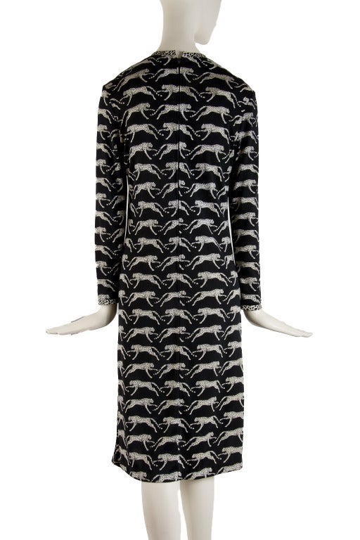 1960's Vintage Mr. Dino Black with Off-White Leopard Print Size 14