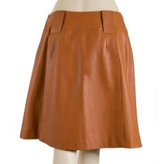 Chanel Butterscotch Soft Lambskin Leather Skirt with Front
Back Flaps Size 42 Chanel Butterscotch Soft Lambskin Leather Skirt with Front
Back Flaps Size 42
