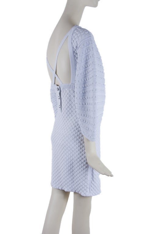 Women's NWT Chanel Ice Blue Knit Dress Size 40