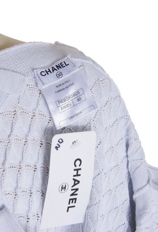 NWT Chanel Ice Blue Knit Dress Size 40 2