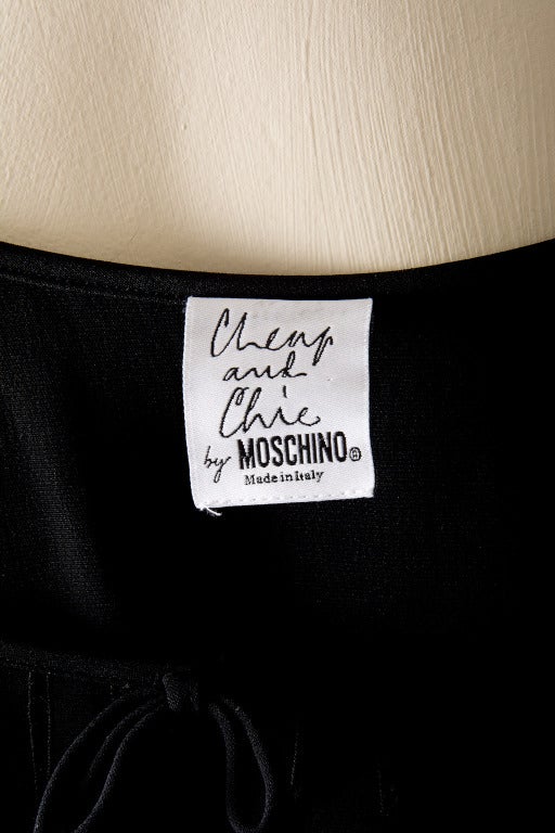 Cheap & Chic by Moschino Black Spaghetti Strap Cocktail Dress Size 8 In Excellent Condition For Sale In Boca Raton, FL