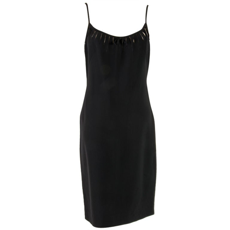Cheap & Chic by Moschino Black Spaghetti Strap Cocktail Dress Size 8 For Sale