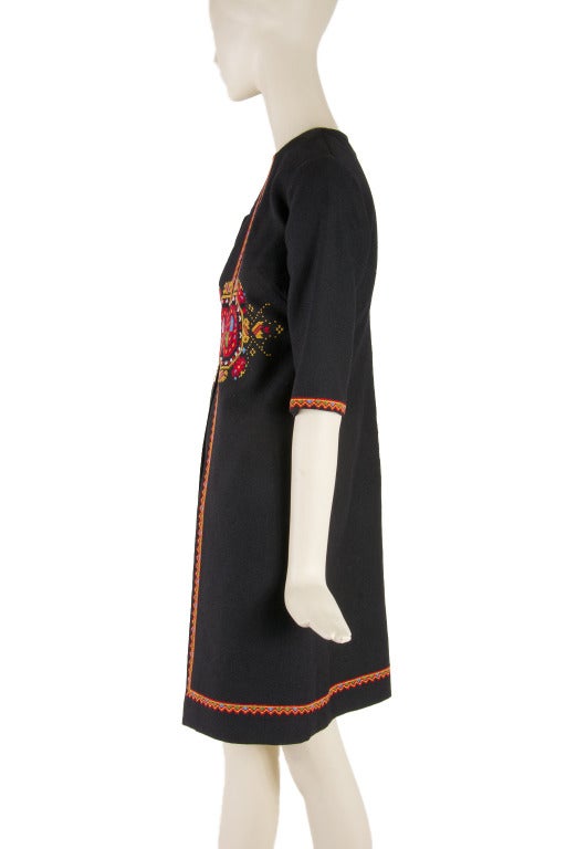 Women's Norodna Radinost Beograd Black w/ Embroidered Dress & Matching Purse Size 38