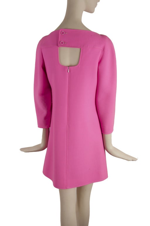 Courreges Electric Pink Peek-a-boo Dress In Excellent Condition In Boca Raton, FL