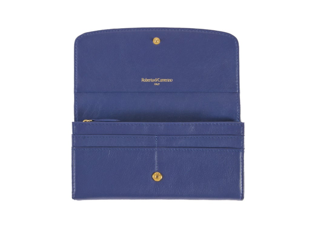 Purple Roberta DiCamerino Blue Leather Wallet