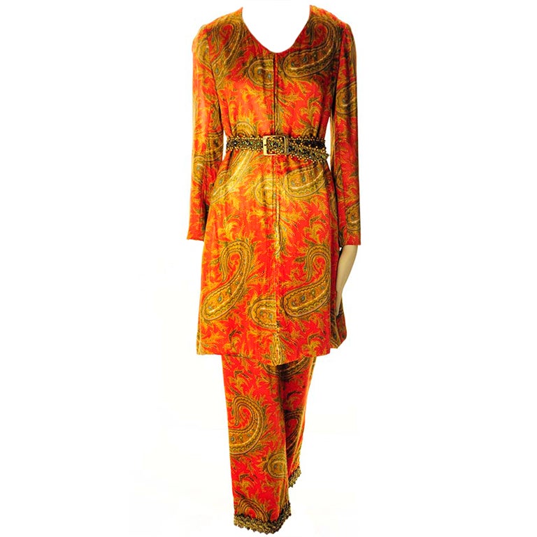 Bill Blass - Late 1960's Tunic and Pants - Museum Worthy For Sale