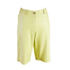 Chanel Leather Shorts Mint Green Lambskin 9