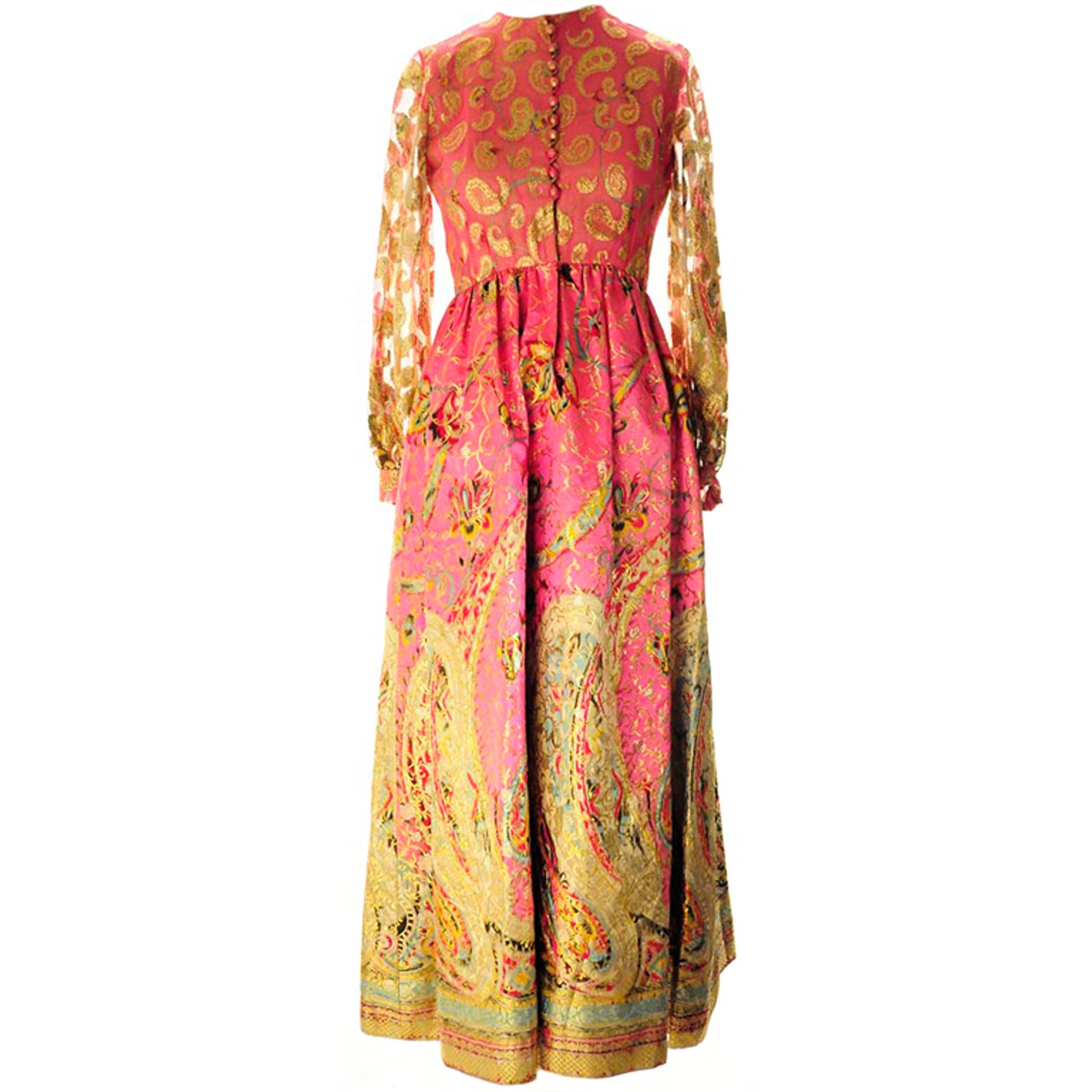 Oscar de La Renta Pink Paisley Even Dress For Sale at 1stDibs | oscar de la  renta pink dress