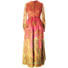 Oscar de La Renta Pink Paisley Even Dress