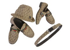 Used Gucci Hat, Women's Loafers, Men's Loafers and Belt Four Piece Set