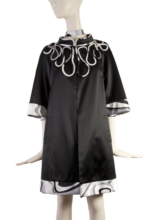 Black Emilio Pucci Dress & Matching Coat Ensemble 2PC Set Size 36 For Sale