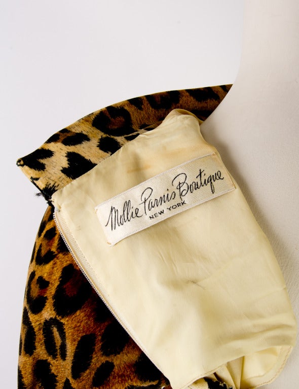 Women's 1970's Mollie Parnis Velvet Leopard Print 2PC Pantsuit For Sale