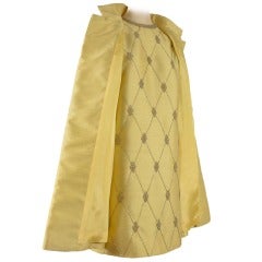 1960's Vintage Gino Charles Chartreuse Two Piece Dress & Matching Jacket Size 10 2