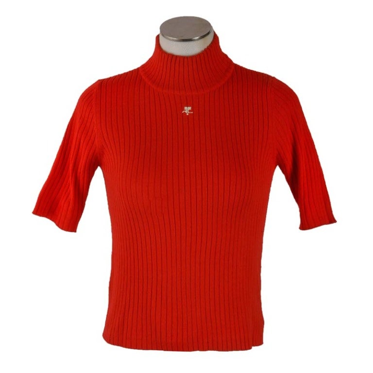 red mock turtleneck sweater