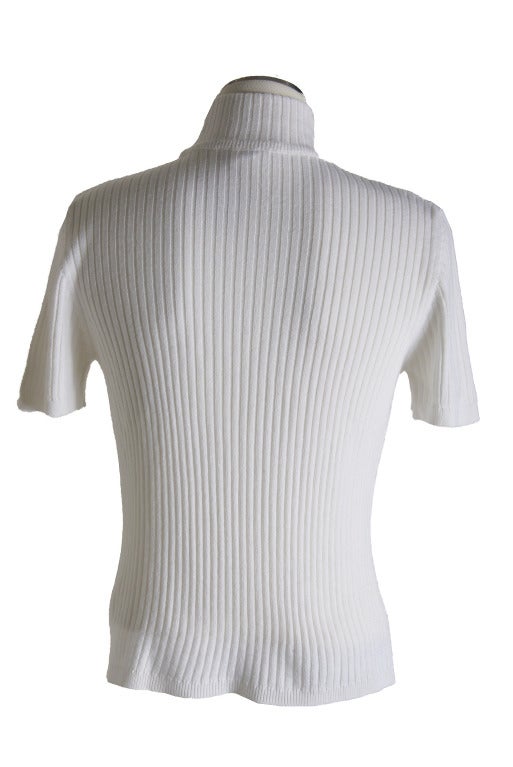 white short sleeve sweater
