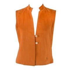 Cardon Cosas Nuestras Custom Made Orange Suede Vest Size 9 12