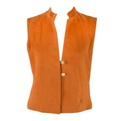 Cardon Cosas Nuestras Custom Made Orange Suede Vest Size 9