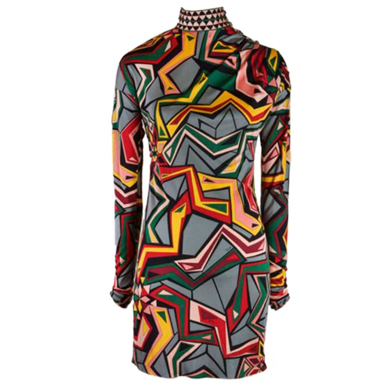 Emilio Pucci Mod Print Long Sleeve Dress Size 38