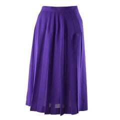 Yves Saint Laurent Purple Pleated Wool Skirt Size 38