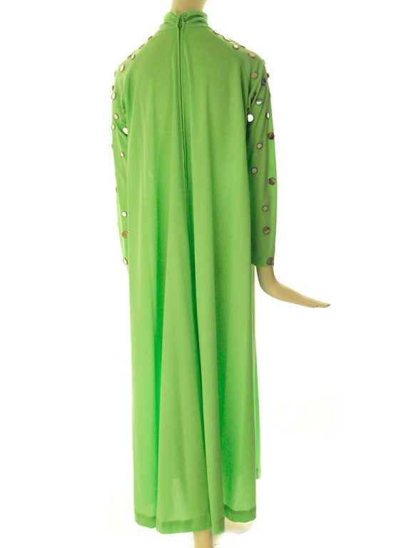 Long Mirror Dress-Lime Green For Sale 1