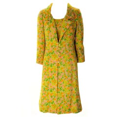 1960's Floral Bramson/ Gale Mitchell Dress and Coat Ensemble