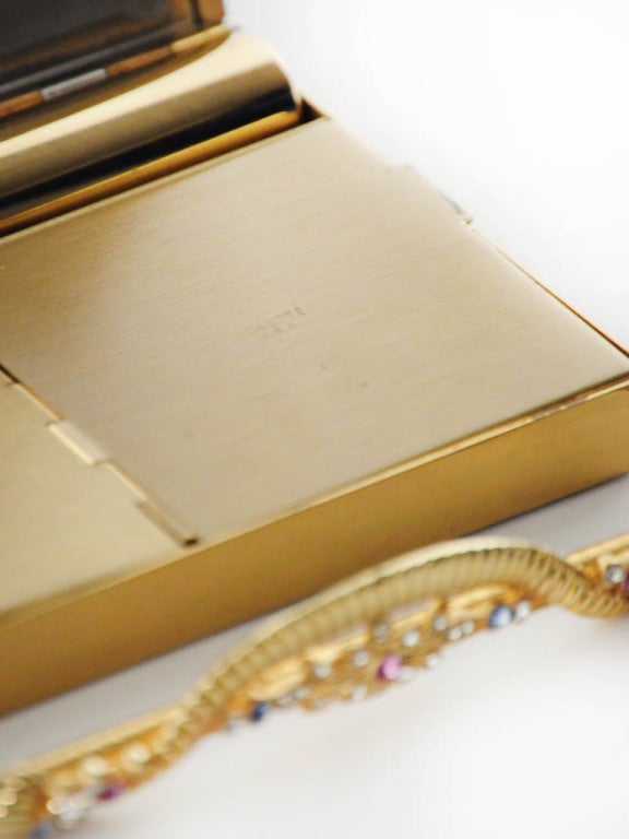 Minaudière Clutch-Gold With Black Faille Frame In Excellent Condition For Sale In Boca Raton, FL