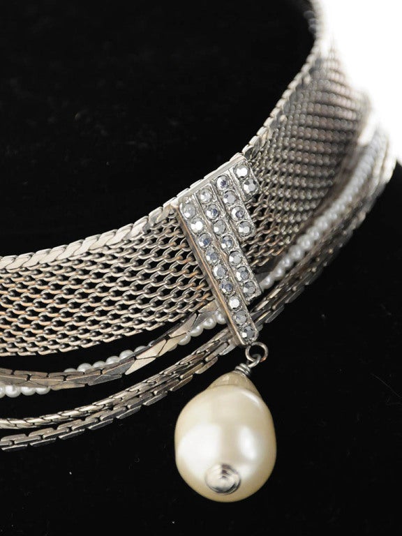 Vintage Chanel Muti-strand Choker Necklace with Pearls 1