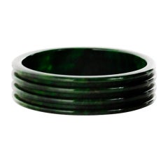 Vintage Dark Green Bakelite Bangle Bracelet
