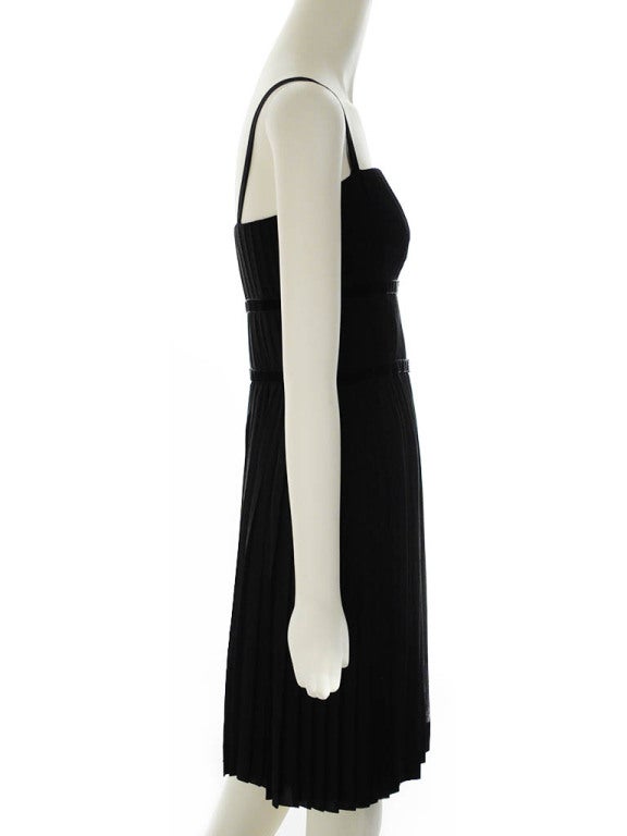 Vintage  Akris Black Pleated Cocktail Dress Mint For Sale 2