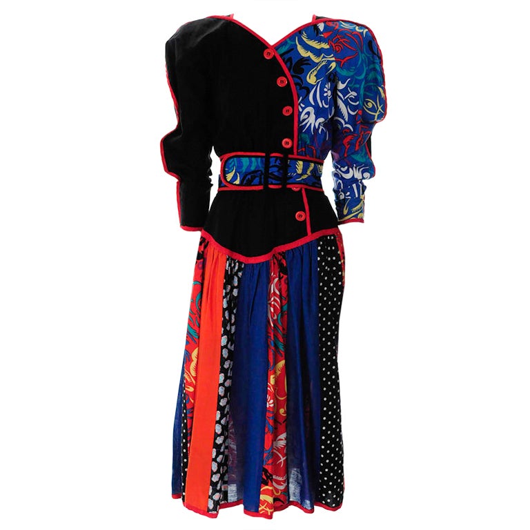 Vintage Jeanne Marc/ Bonwit Teller Bright Cotton Dress