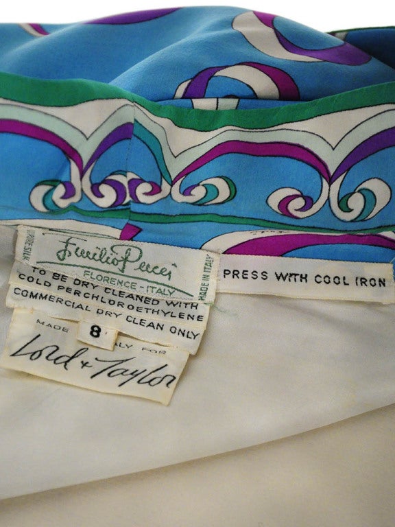Vintage Emilio Pucci Teal Silk Bolero Jacket For Sale 2
