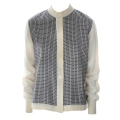 Vintage Hermes Cardigan with Silk Front 9