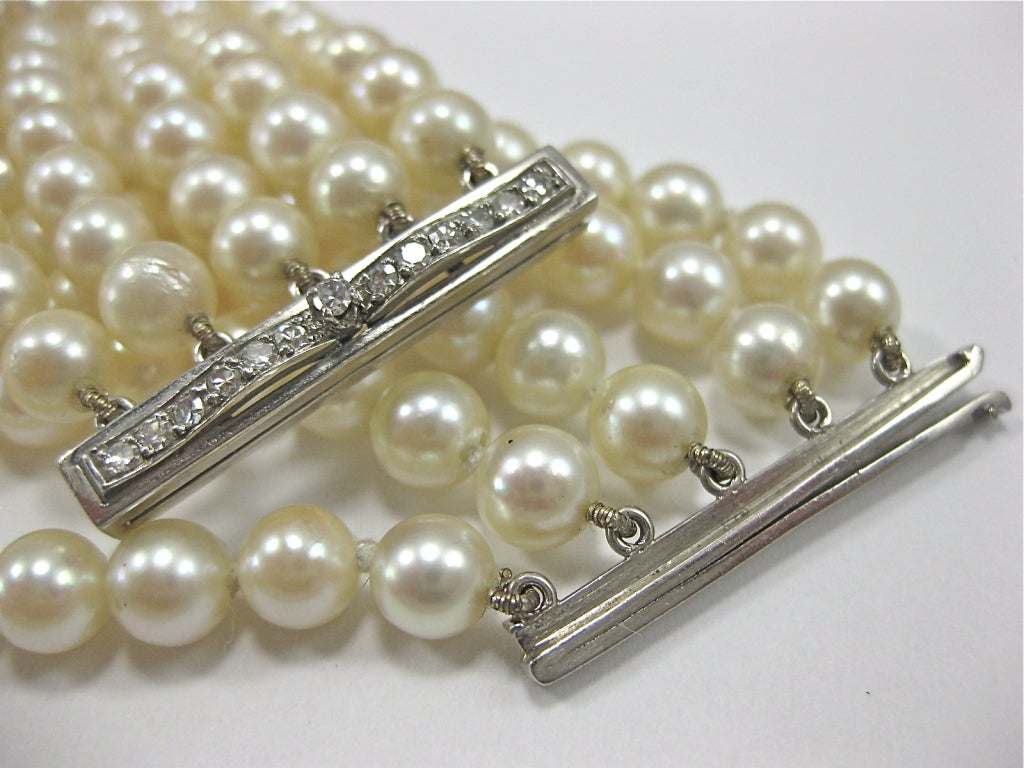 Pearl and Diamond Platinum Bracelet 2