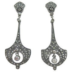 Antique Diamonds, Gold & Silver Victorian Earrings.