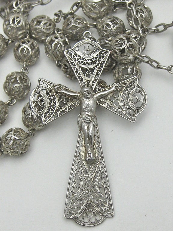 Sterling Silver Large Rosary