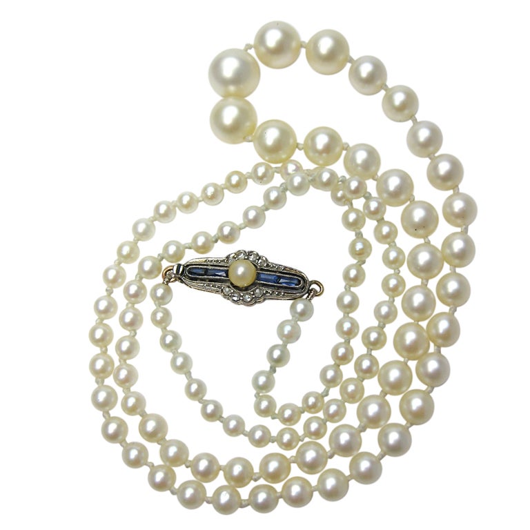 Saltwater Pearl Necklace. For Sale