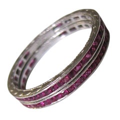 Pair of 1930's  Ruby Eternity Bands.