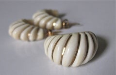 Gold Wrapped Ivory Ring & Earrings.
