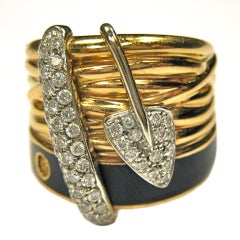 La Nouvelle Bague Rose Gold & Enamel Diamond Ring